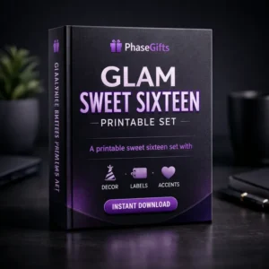 Glam Sweet Sixteen Printable Set